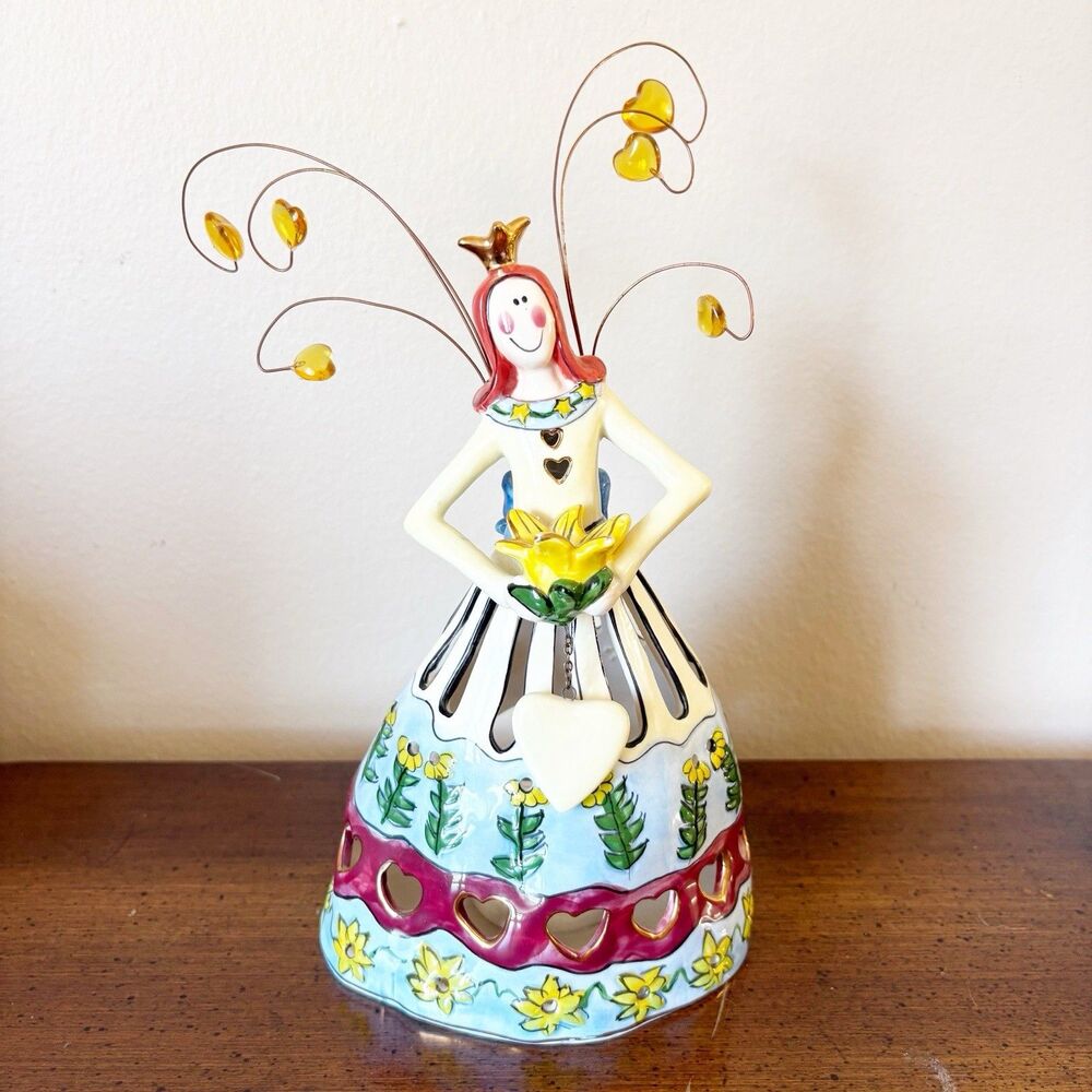 BLUE SKY Clayworks QUEEN OF SISTERS Angel Tea light Candle Holder 2008